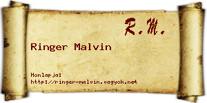 Ringer Malvin névjegykártya
